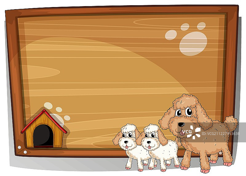 一只狗和它的小狗们图片素材