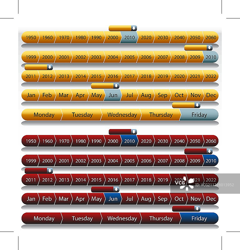金色时间轴图表合集图片素材