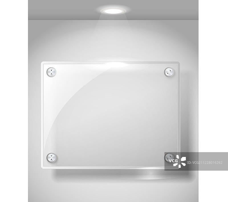 带聚光灯的方形广告玻璃板图片素材