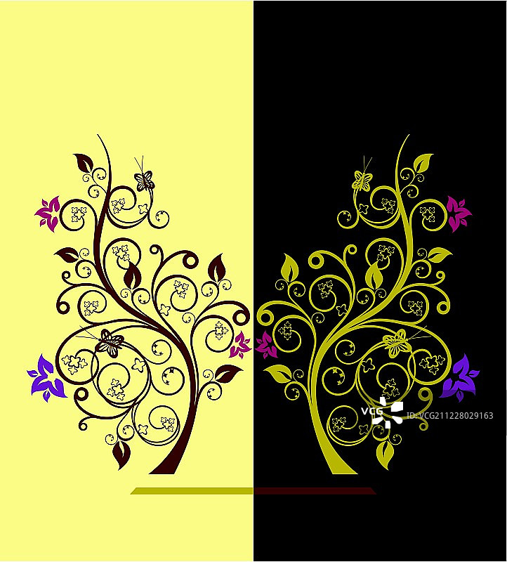 开花树矢量插画图片素材