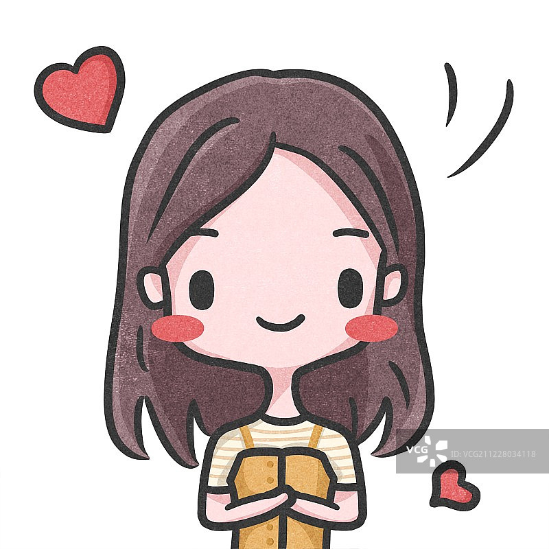 线条风萌系头像图片素材