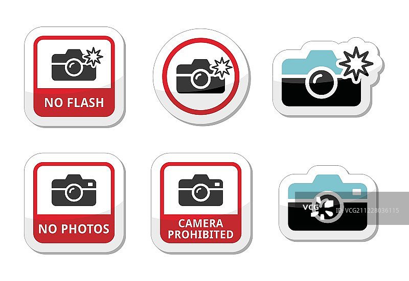 禁止拍照、摄像、闪光灯图标图片素材