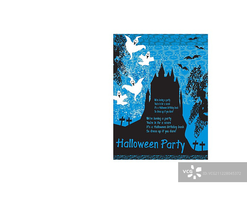 万圣节之夜背景——鬼屋图片素材