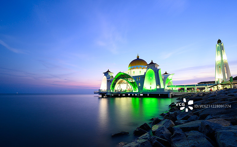 马六甲水上清真寺图片素材