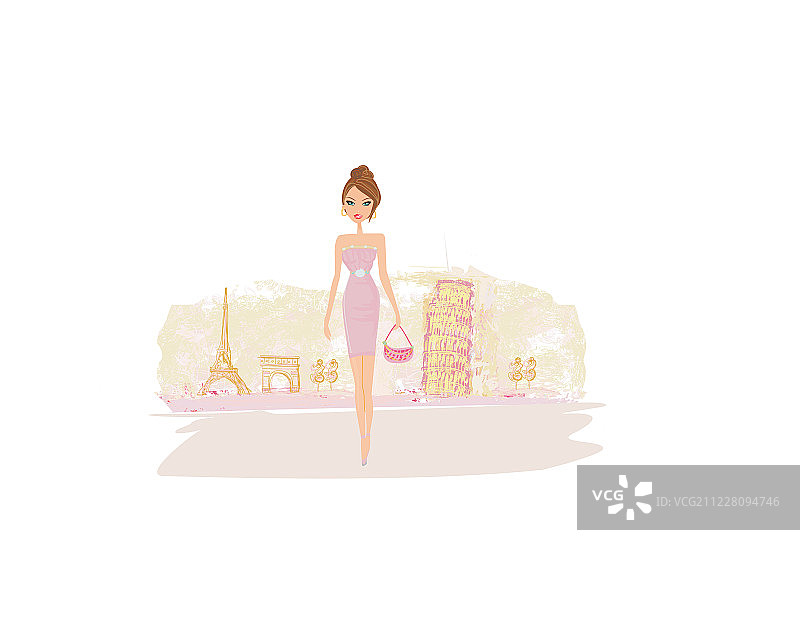 在法国和意大利购物的美女们图片素材