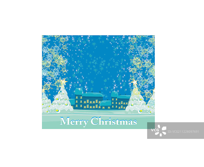 乡村圣诞夜贺卡图片素材