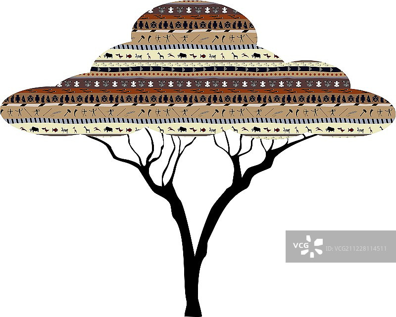 抽象树非洲稀树草原图片素材