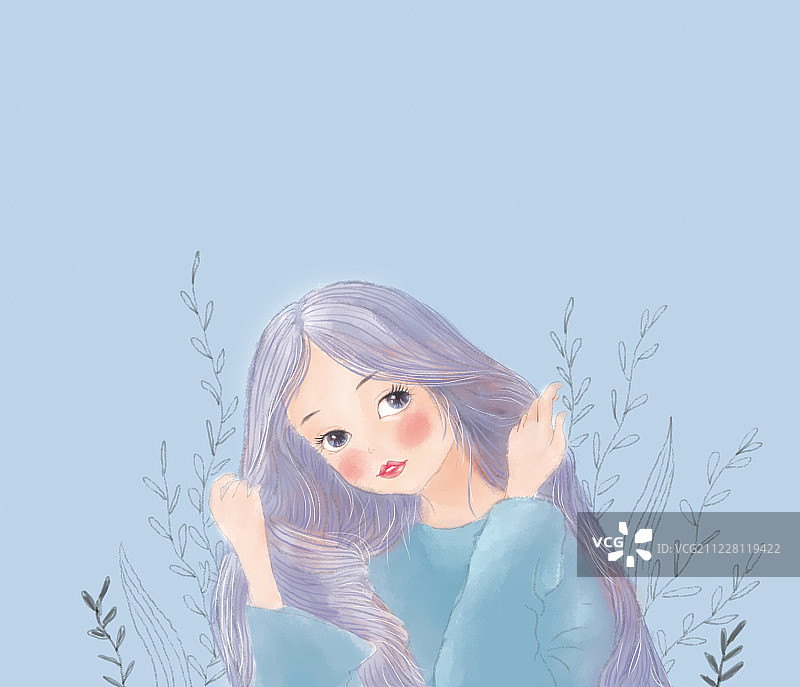 少女心 水彩风图片素材