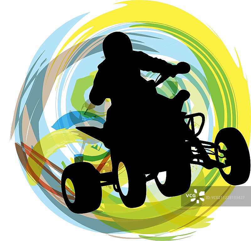 运动员骑四轮摩托车图片素材