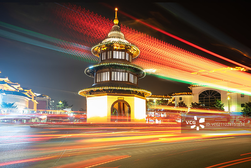 扬州文昌阁夜景图片素材