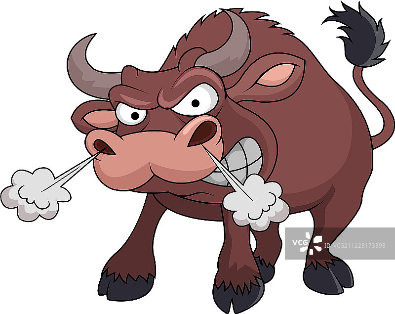 愤怒的公牛卡通图片素材