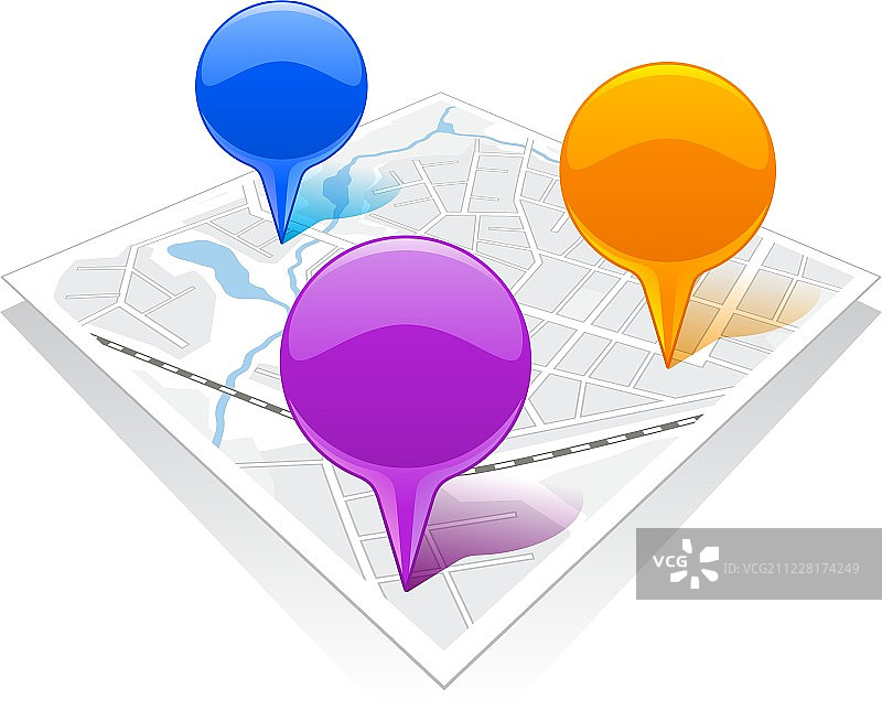 带有光泽标记的抽象地图图片素材