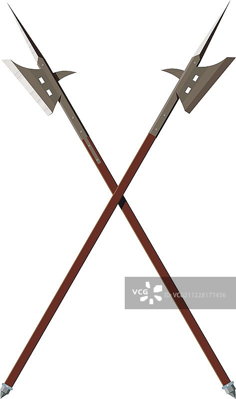 两把交叉的战斧图片素材