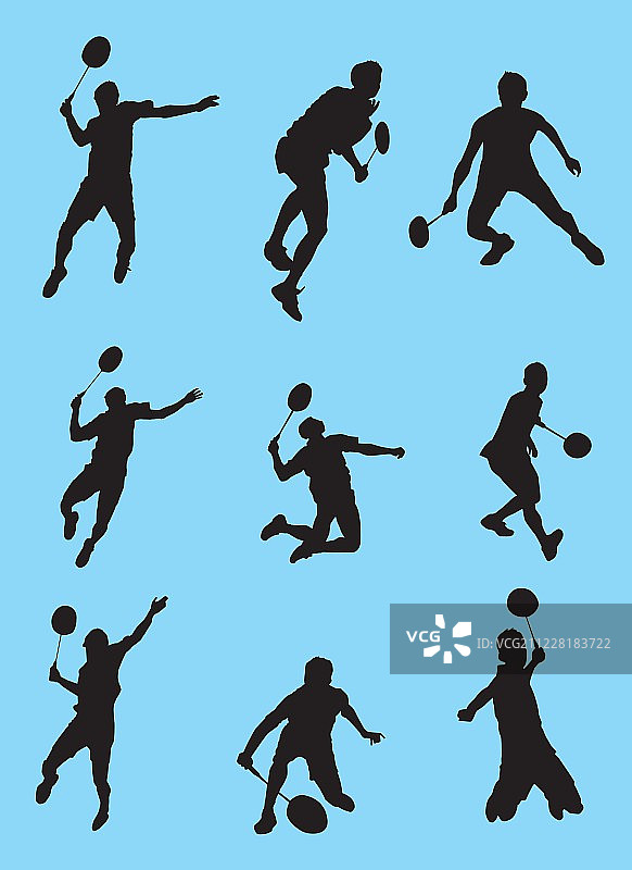 羽毛球剪影图片素材