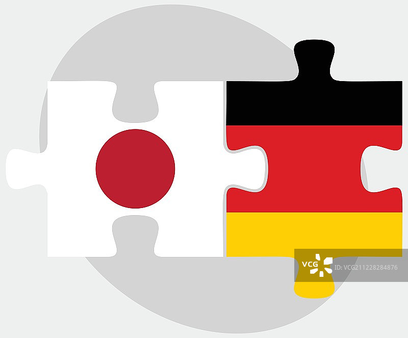 日本和德国国旗拼图图片素材