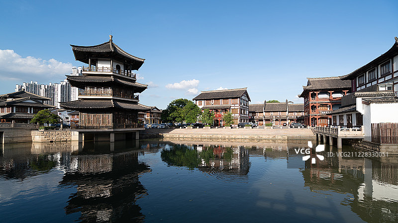 江苏常州淹城仿古建筑图片素材