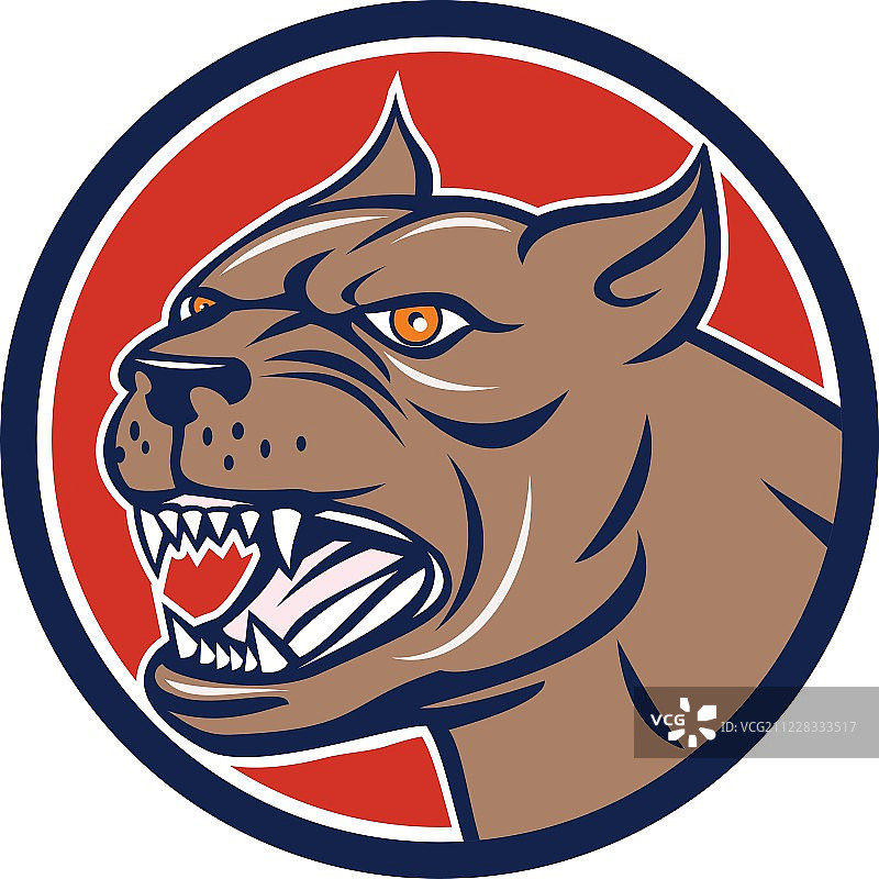 斗牛犬头像圆形卡通图片素材