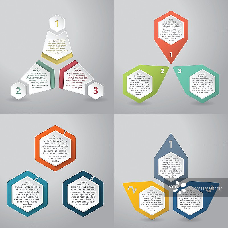 具有六边形元素的抽象信息图背景图片素材