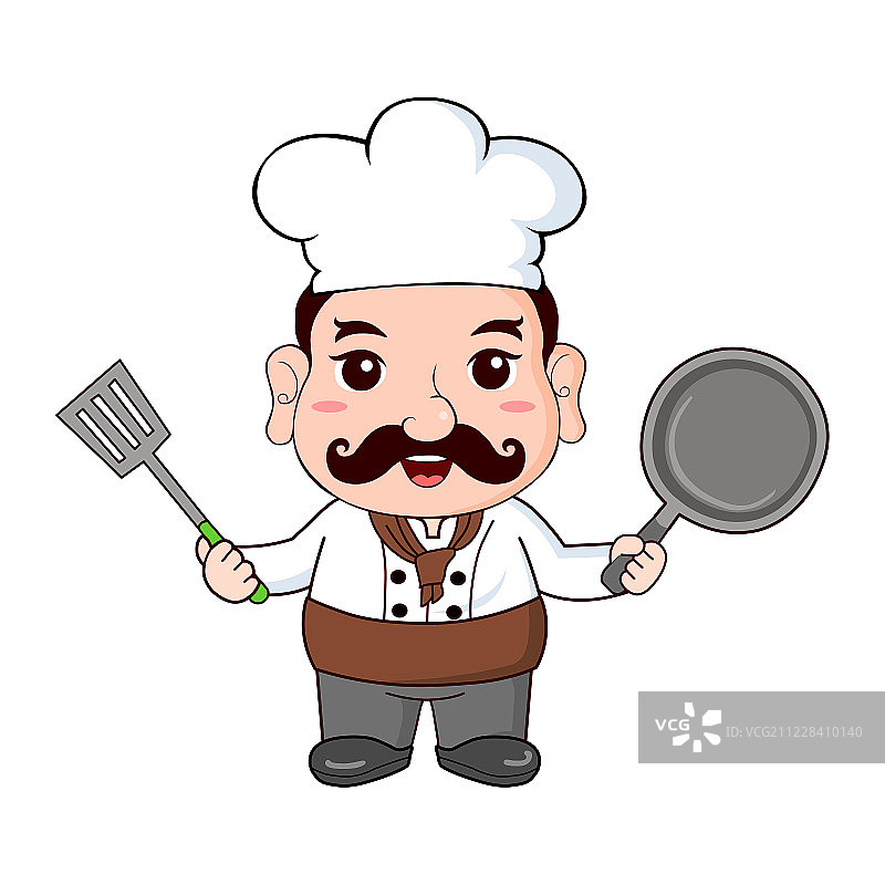 卡通厨师大叔矢量图图片素材