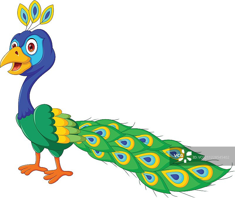 可爱的卡通孔雀图片素材