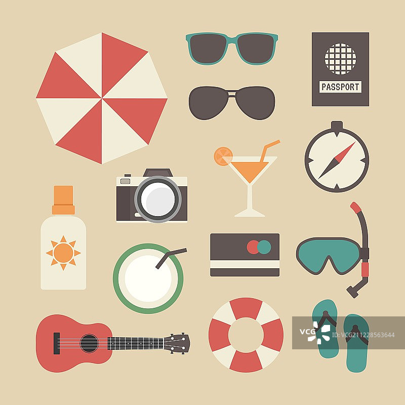 夏季旅行装备图片素材