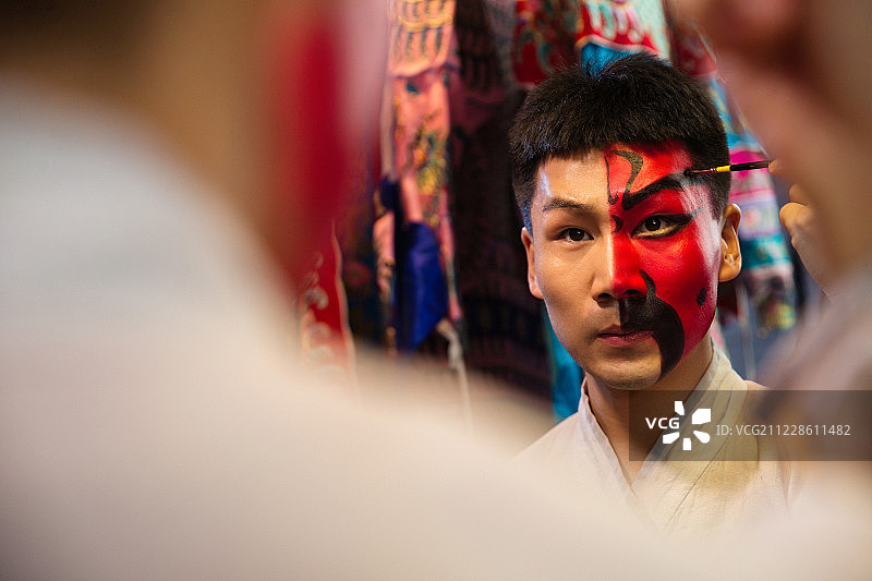 男京剧演员后台化妆图片素材