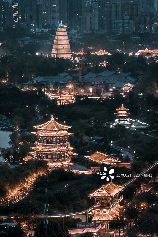 大雁塔夜景图片素材