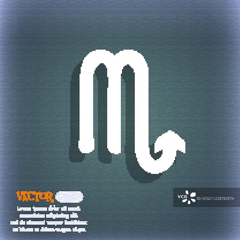 天蝎座图标（蓝色抽象背景，带阴影和文本空间，矢量图）图片素材