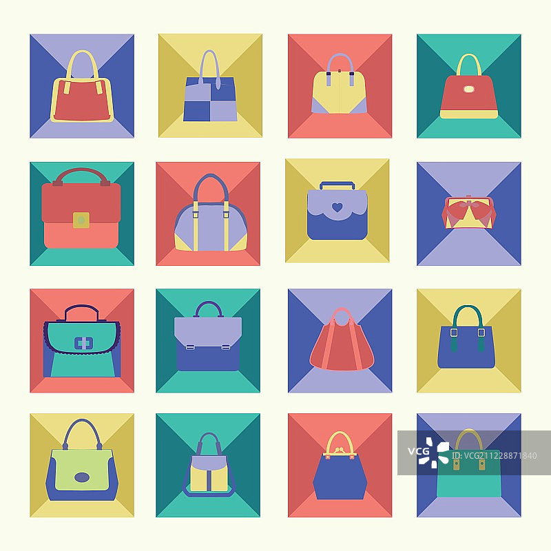 女士手提包系列图标图片素材