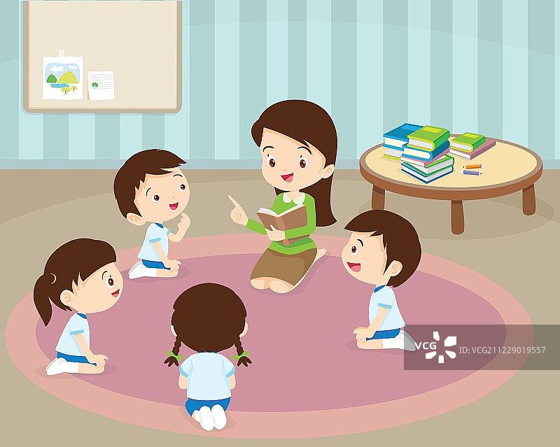 老师为学生读书图片素材