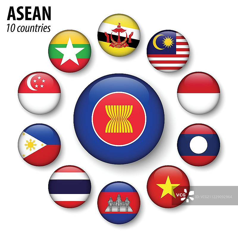 东盟（东南亚国家联盟）及成员国图片素材