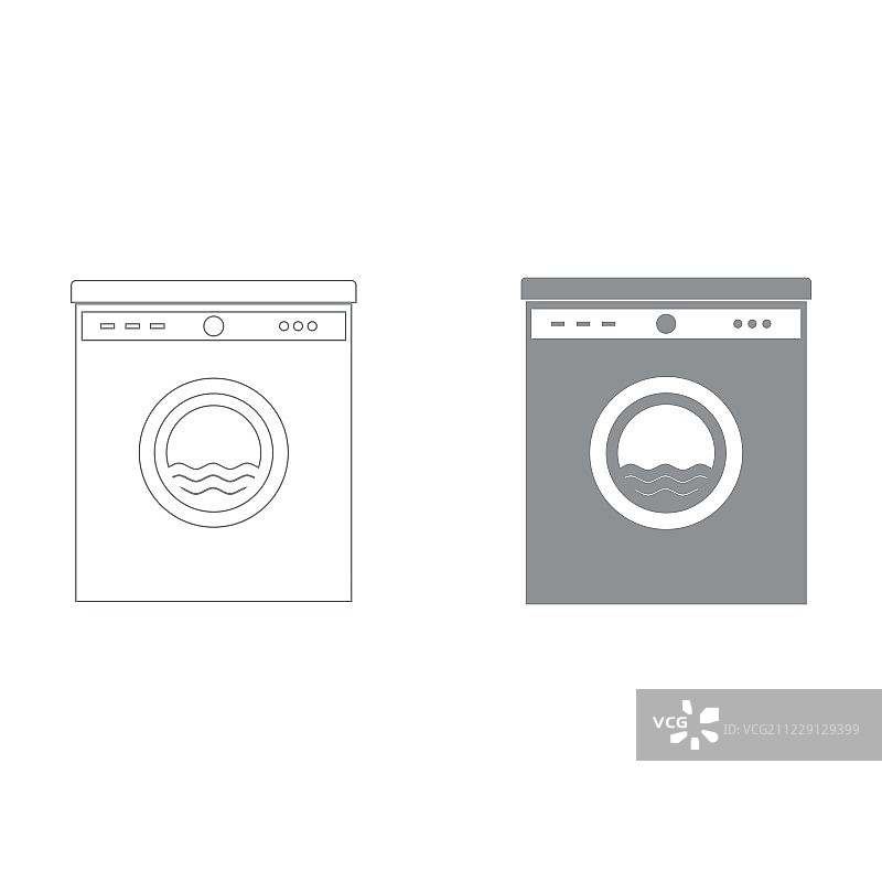 灰色洗衣机图标图片素材
