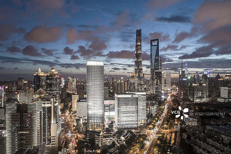 上海 浦东 陆家嘴 世纪大道 现代建筑群 航拍图片素材