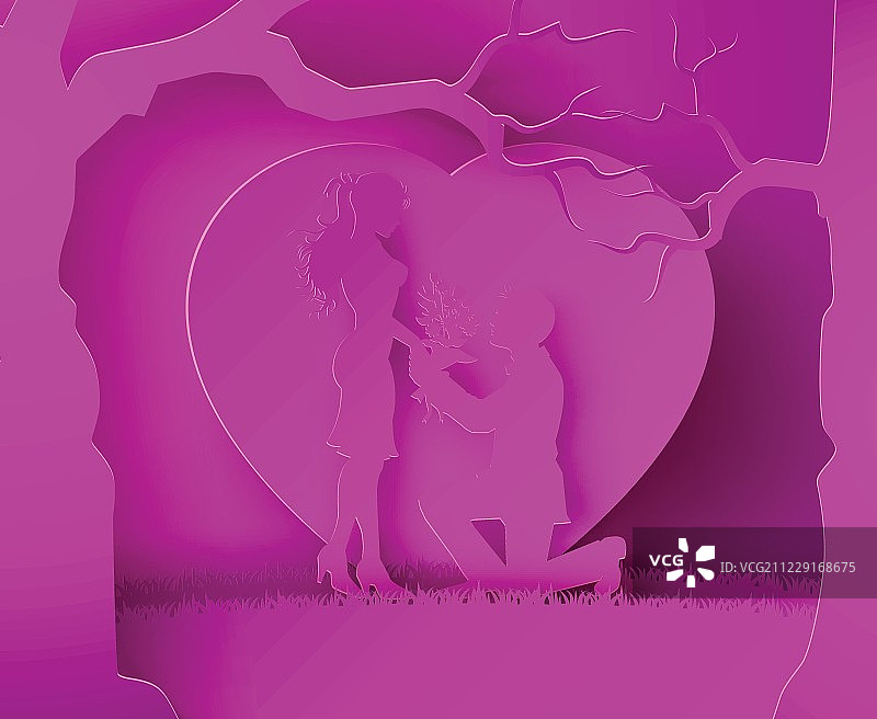 树下的两情相悦图片素材