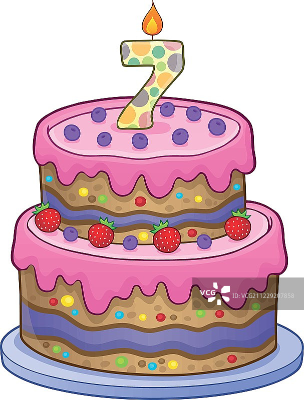 7岁生日蛋糕图片图片素材
