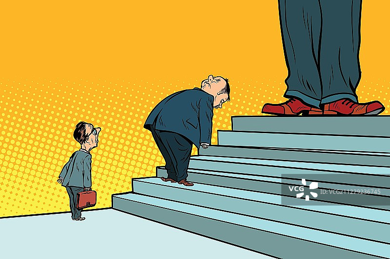 官僚等级、上司的虚伪和欺骗图片素材