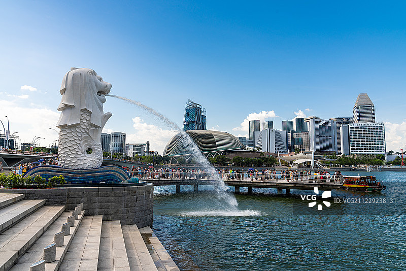 新加坡鱼尾狮公园图片素材