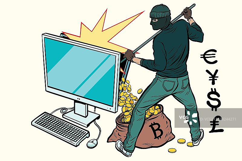 黑客在线盗取电脑里的钱图片素材