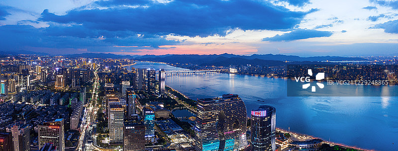 杭州滨江城市夜景图片素材