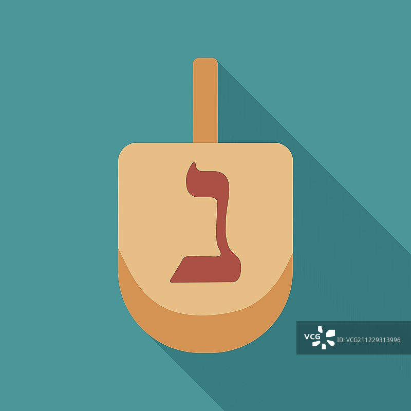 光明节陀螺扁平长阴影设计图标图片素材