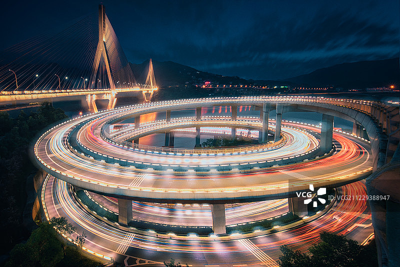 环形立交城市风光图片素材