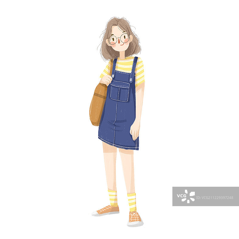 穿牛仔裙的小姐姐图片素材