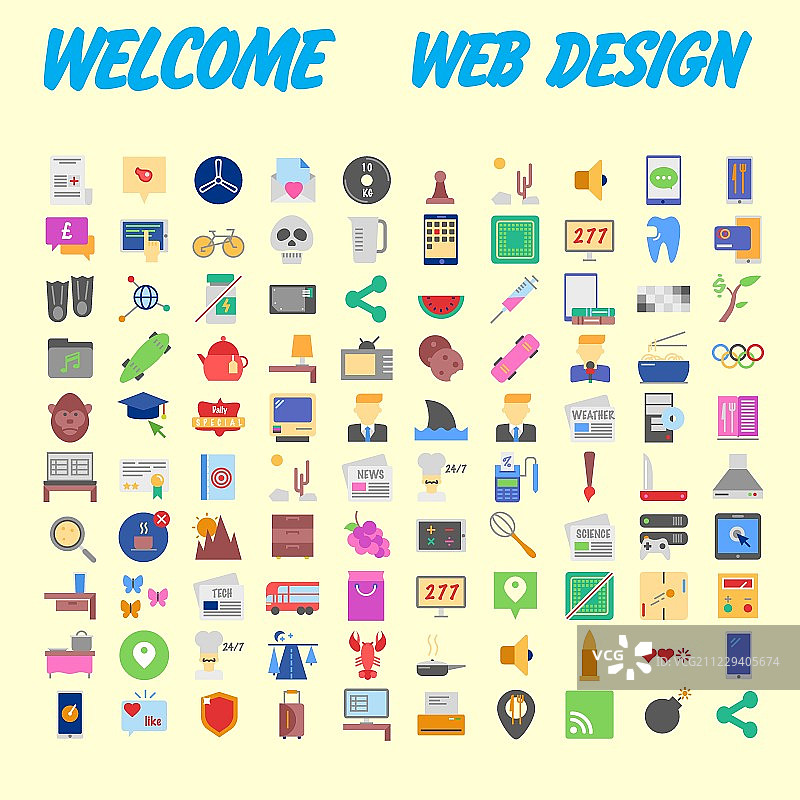 设计师和开发人员的潮流扁平线条图标包。适用于社交媒体、社交网络、通信、数字营销、网站、移动网站和应用程序的图标。矢量图片素材