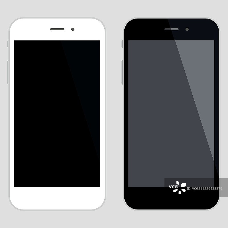 触屏智能手机黑白套装图片素材