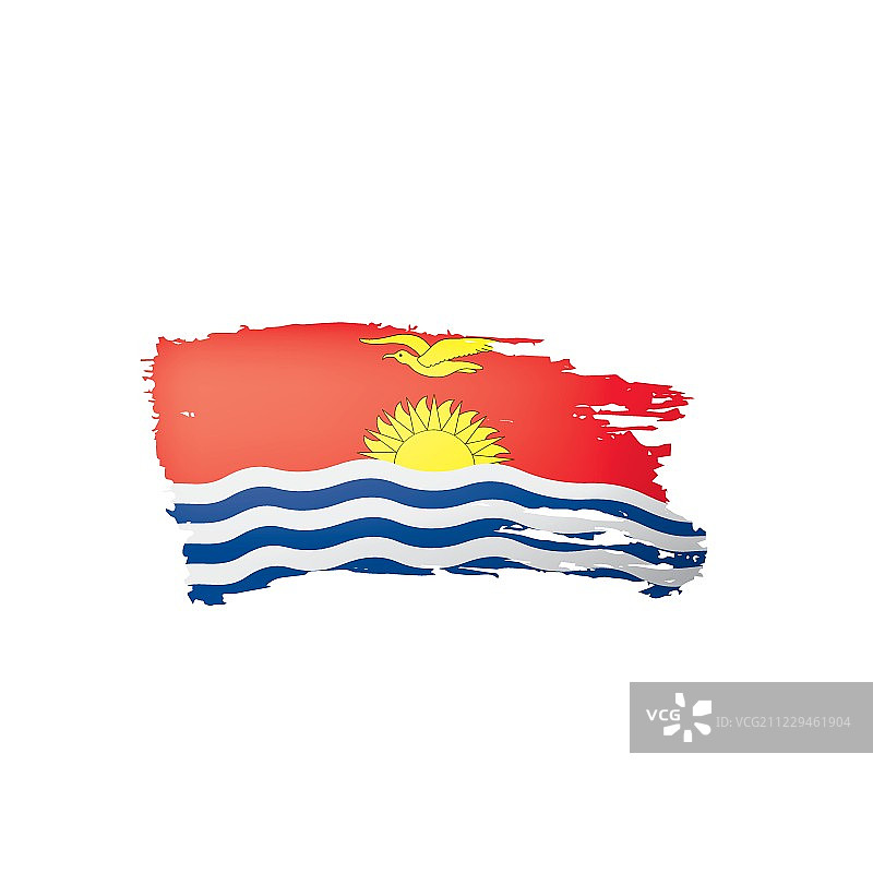 基里巴斯国旗，白色背景上的矢量图。图片素材