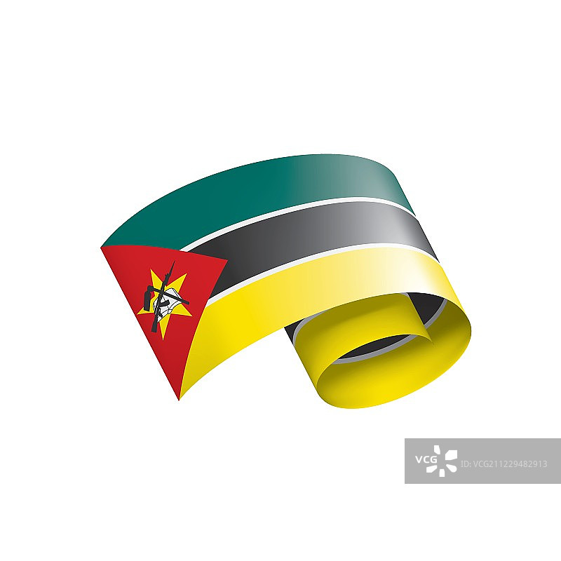 莫桑比克国旗，白色背景矢量插图图片素材