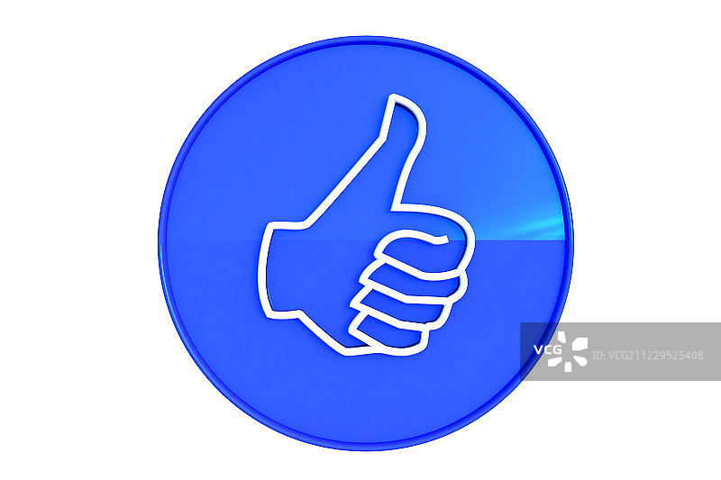 3D白色背景的大拇指标识图片素材