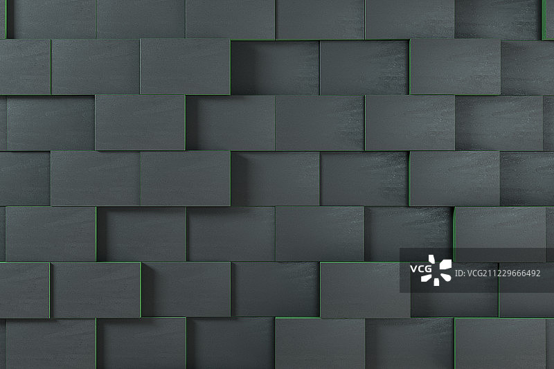 高低起伏的长方形方块，三维渲染图片素材