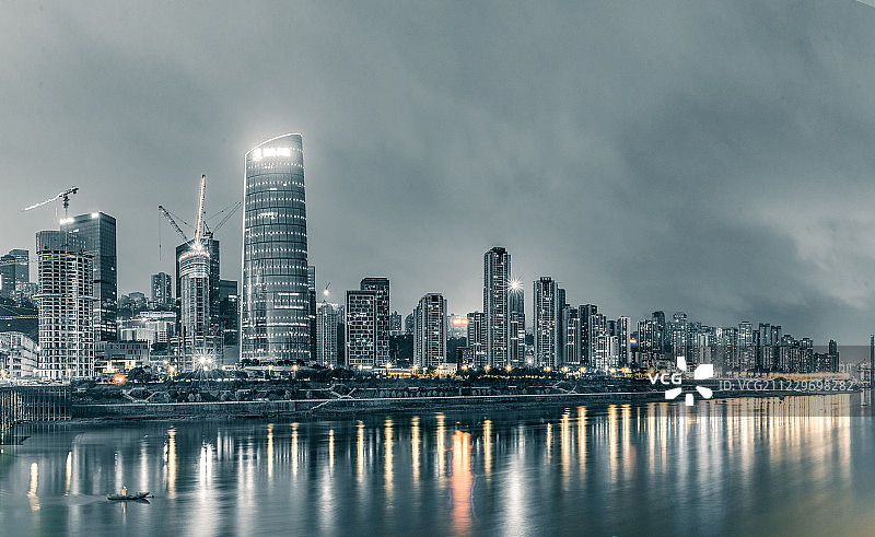重庆渝中区化龙桥重庆天地建筑群城市夜景图片素材