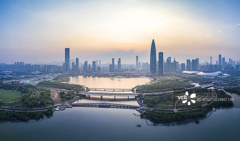 深圳湾公园城市风光图片素材